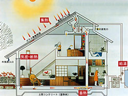 图1 OM型被动式太阳能房屋 （引自日本木业协会，来自木的奇妙世界）